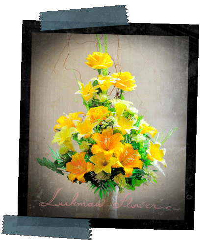 แบบแจกันดอกไม้แห้ง002 @ร้านดอกไม้ลูกแมว [Lukmaw-flower.com]